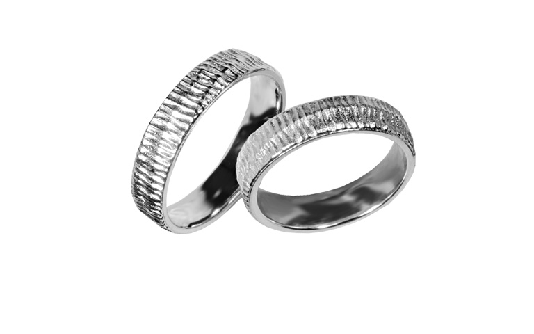 45366+45367-wedding rings, white gold 750